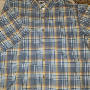 Duluth Trading Untucked 2XL XXL Shirt NWOT Men's Blue Plaid Shirt